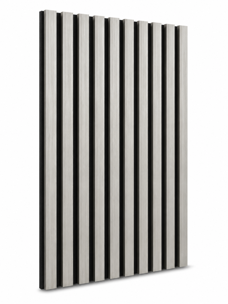 Akoestische Houten Panelen 270 x 60 cm – Luxe Wandpanelen met Geluidsabsorptie Light silver