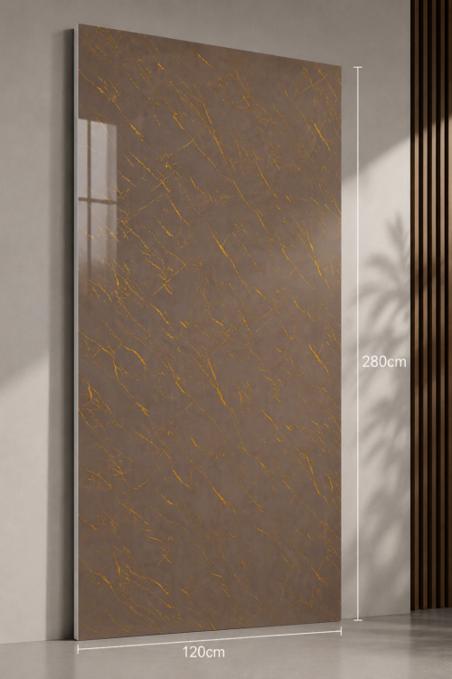 32467656-f4e7-4476-9224-74effdd9a5be PVC Marmerlook Wandpanelen120x280 cm Luxe Uitstraling & Eenvoudige Montage (brown with gold strip)