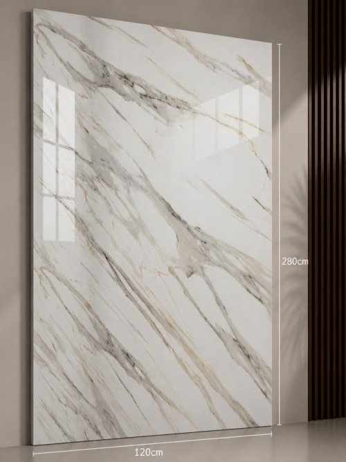 407e80d5-515a-4fc1-89bf-9c3250eb6952 PVC Marmerlook Wandpanelen120x280 cm Luxe Uitstraling & Eenvoudige Montage (white with gray caramel strip)