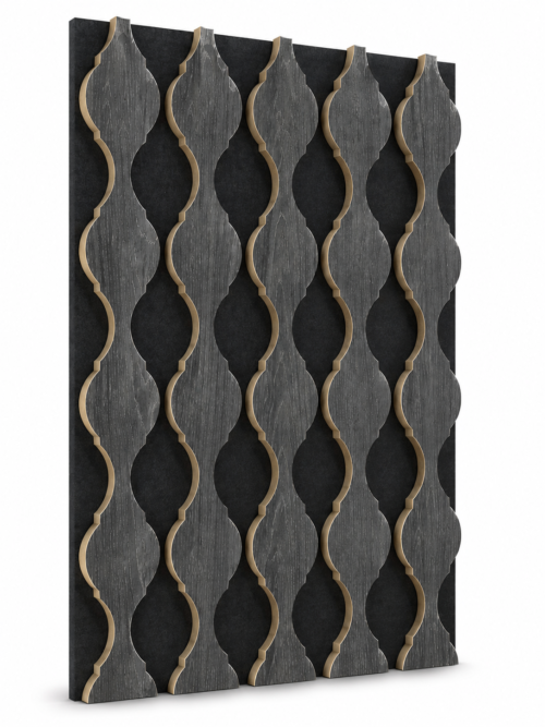 Akoestische Houten Panelen 270 x 60 cm – Luxe Wandpanelen met Geluidsabsorptie Black Rhombus