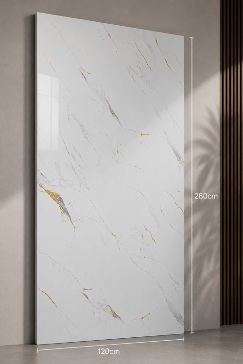 612d5caa-70e5-479e-8594-08b8632015a2 PVC Marmerlook Wandpanelen120x280 cm Luxe Uitstraling & Eenvoudige Montage (White with gold gray smal strip)