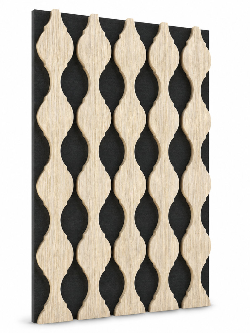 Akoestische Houten Panelen 270 x 60 cm – Luxe Wandpanelen met Geluidsabsorptie White Rhombus