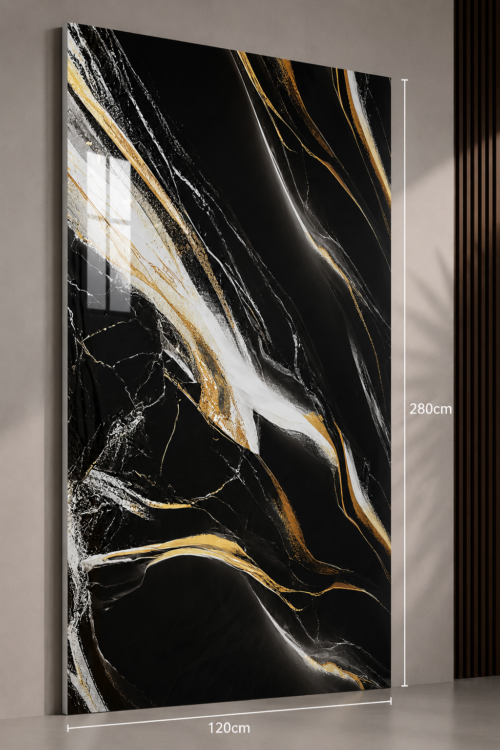 77d8476e-5b50-444a-b9c2-1cd5cf8a03c0 PVC Marmerlook Wandpanelen120x280 cm Luxe Uitstraling & Eenvoudige Montage (black withe white gold strips)