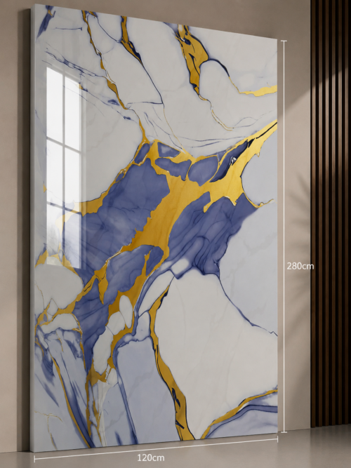 96dbe2f9-f3b9-4fac-943c-c7e0e15625ea PVC Marmerlook Wandpanelen120x280 cm Luxe Uitstraling & Eenvoudige Montage (white blue with gold light)