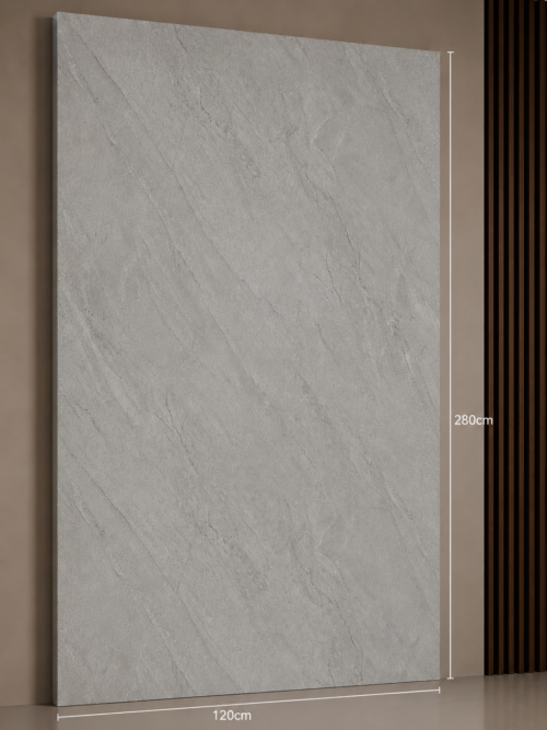 PVC Marmerlook Wandpanelen120x280 cm Luxe Uitstraling & Eenvoudige Montage (Gray with Black)