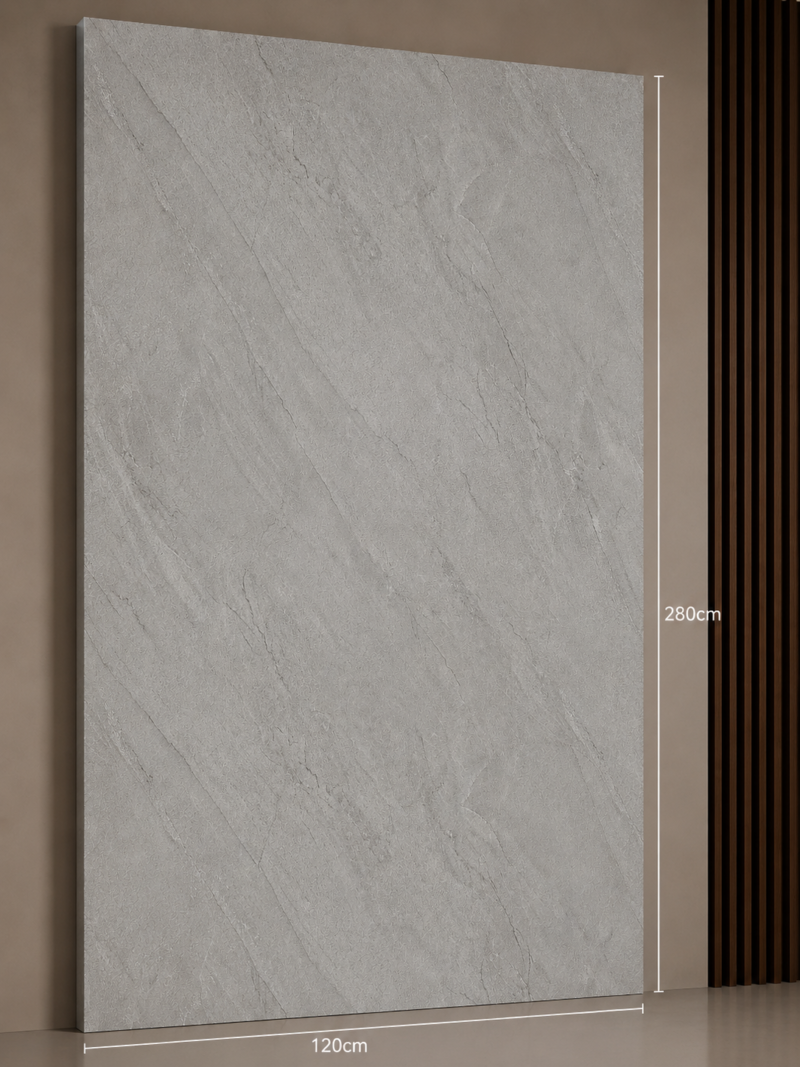PVC Marmerlook Wandpanelen120x280 cm Luxe Uitstraling & Eenvoudige Montage (Gray with Black)