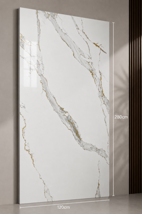 b98a2f27-21df-47f9-a273-067c935e6be6 PVC Marmerlook Wandpanelen120x280 cm Luxe Uitstraling & Eenvoudige Montage (white with larg gray strip)