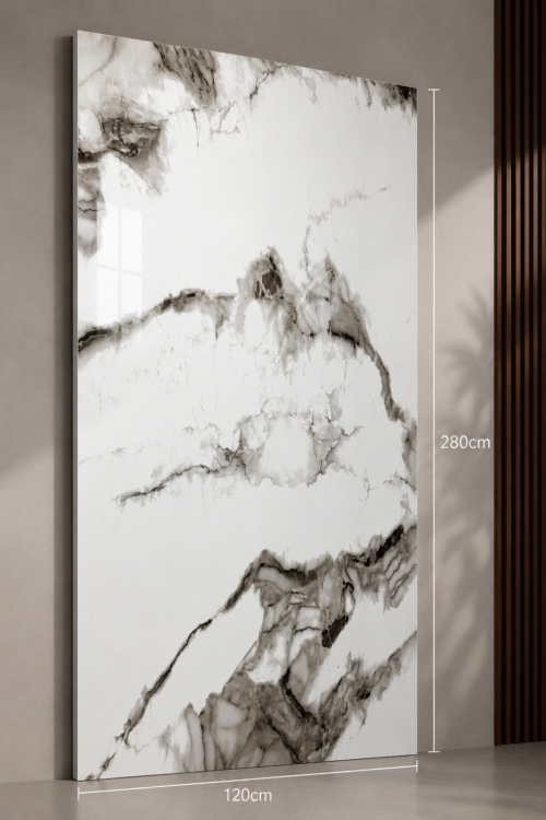 bb331b04-1652-4263-9f52-65abf052990d PVC Marmerlook Wandpanelen120x280 cm Luxe Uitstraling & Eenvoudige Montage (white withe black gray strip)