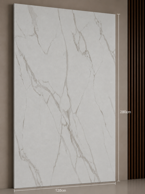 PVC Marmerlook Wandpanelen120x280 cm Luxe Uitstraling & Eenvoudige Montage (marmer White Gray strip)