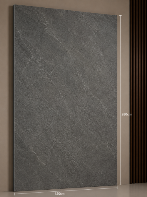 PVC Marmerlook Wandpanelen120x280 cm Luxe Uitstraling & Eenvoudige Montage (marmer Gray black)