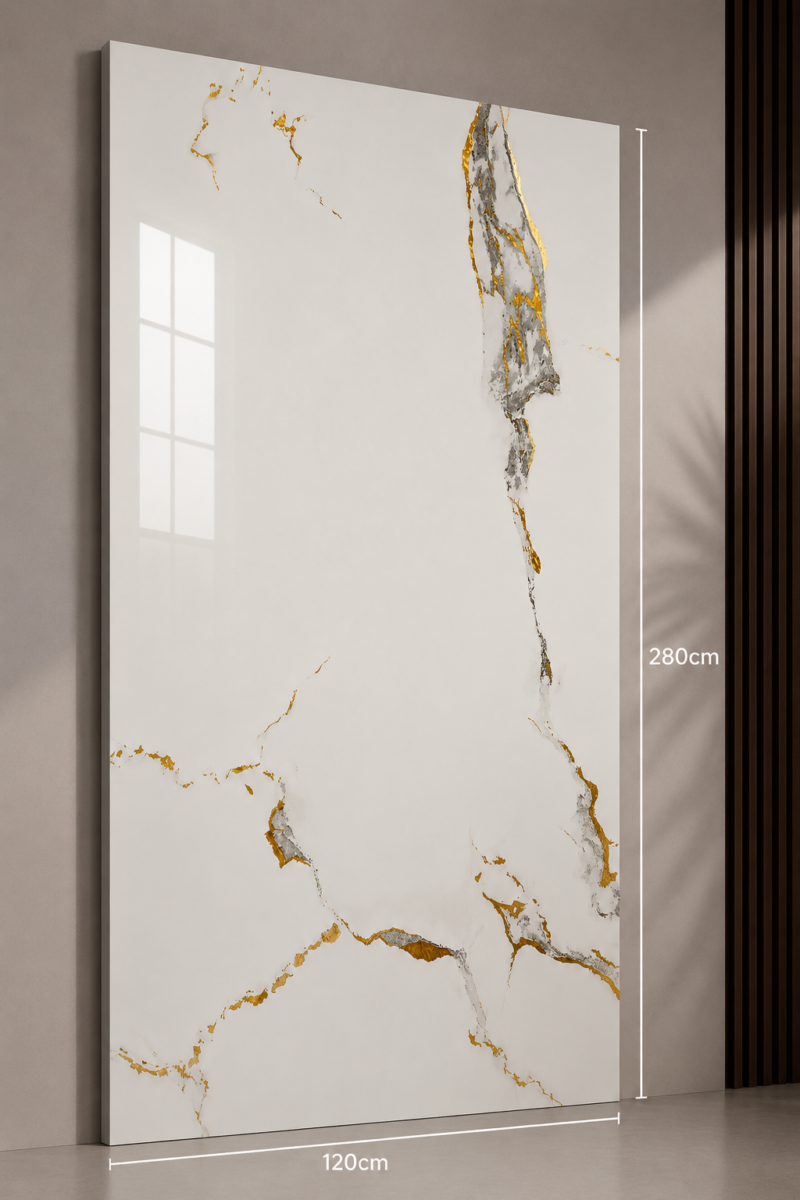 d8cee921-3a17-4353-b6f1-1015c7c8b895 PVC Marmerlook Wandpanelen120x280 cm Luxe Uitstraling & Eenvoudige Montage (white with gold silver strip)