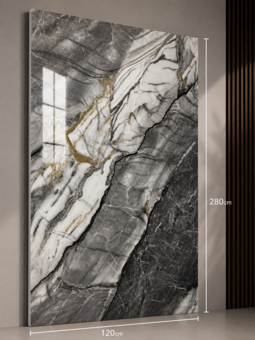f21d114a-aa50-44b2-9306-5db7ebf9ad67 PVC Marmerlook Wandpanelen120x280 cm Luxe Uitstraling & Eenvoudige Montage (Black gray)